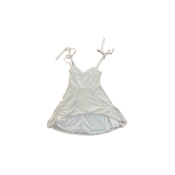 Lulu’s White Velvet Mini Dress - Picture 3 of 4